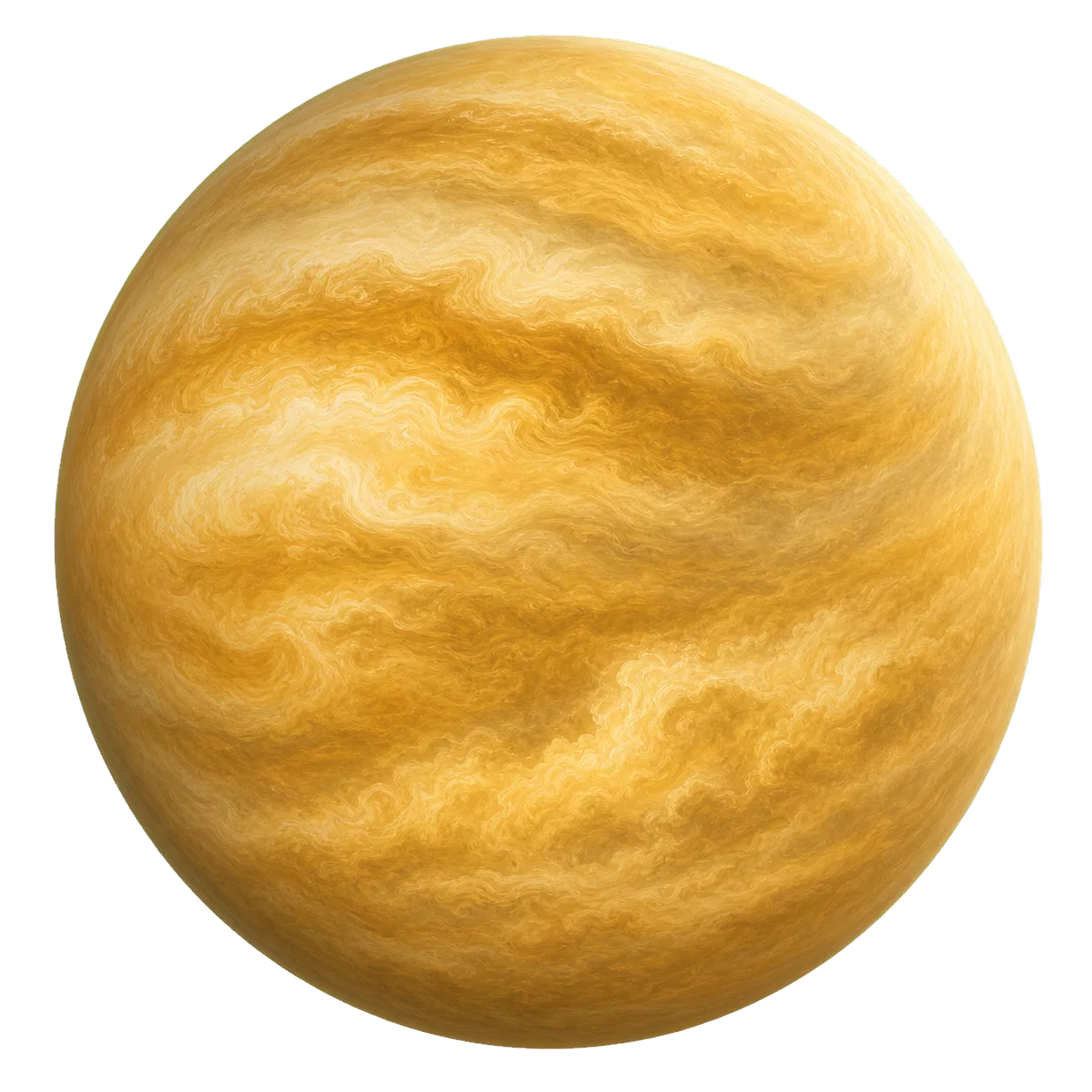Golden cloud-covered Venus