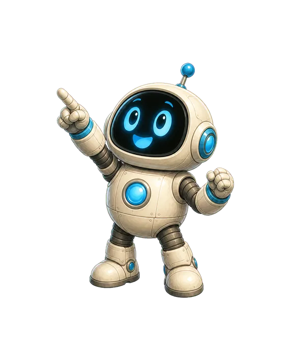 Dot pointing excitedly toward Earth