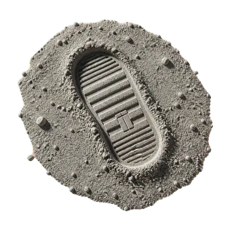 Astronaut footprint pressed into lunar dust