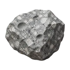 Gray Moon rock with pale mineral pieces