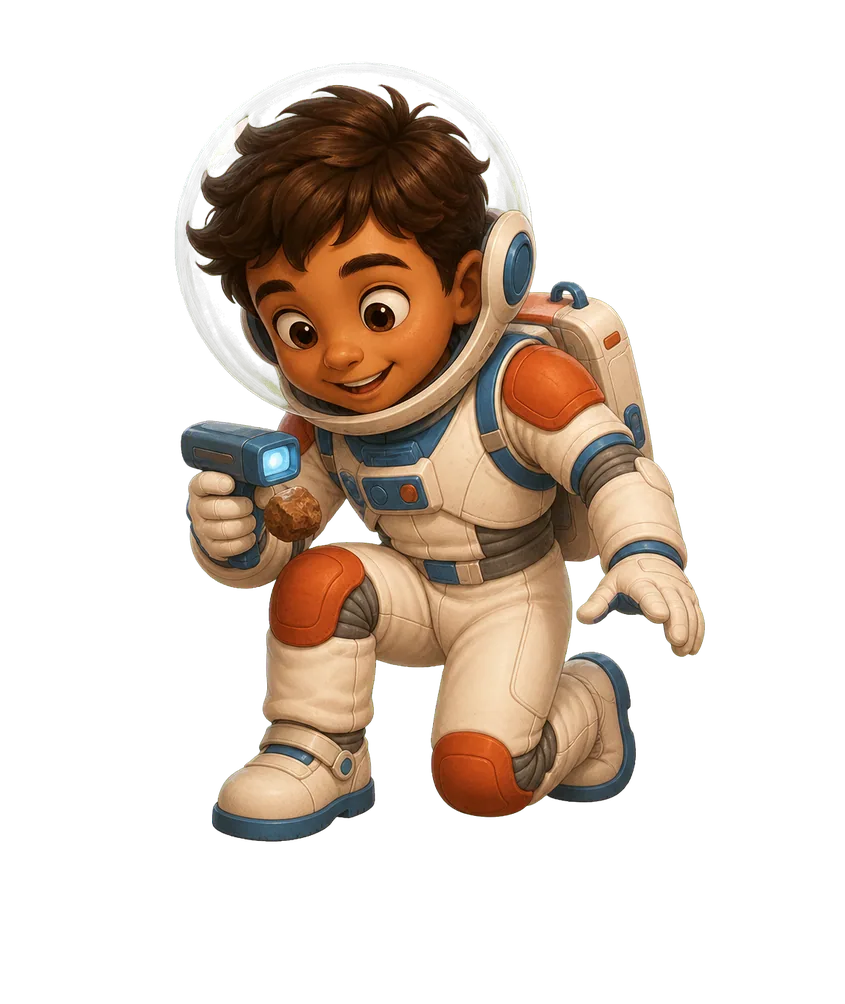 Ari scanning a Mars rock