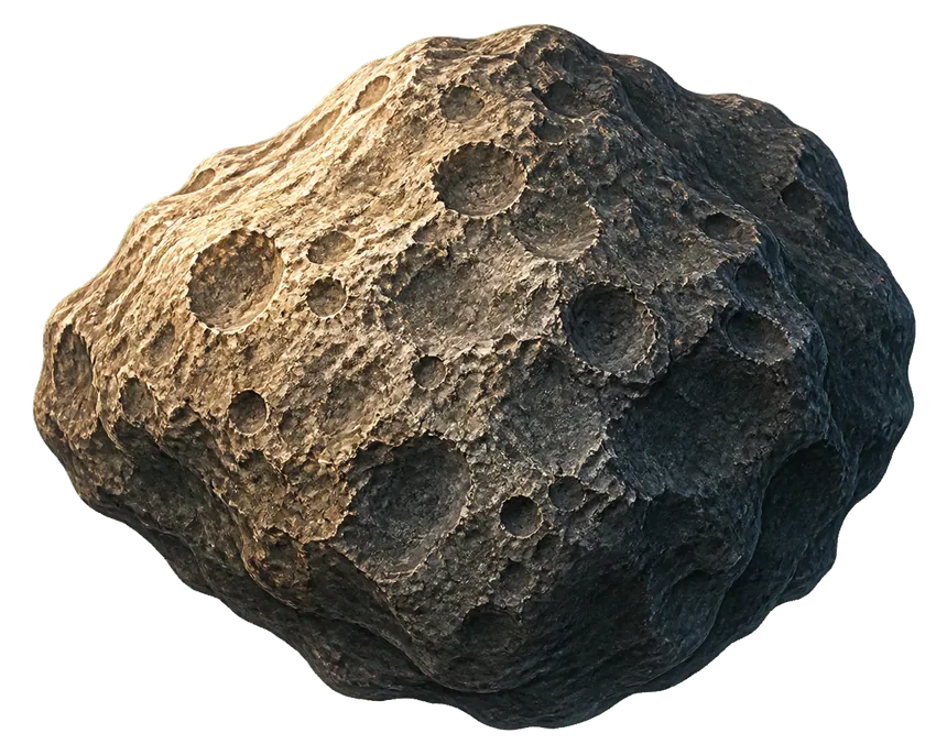 Irregular foreground asteroid
