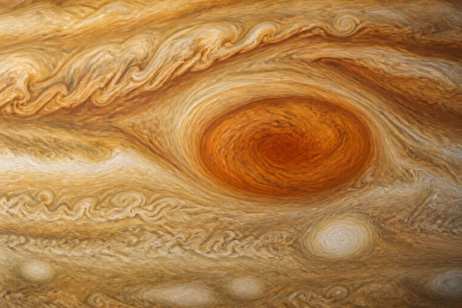Close view of the Great Red Spot
