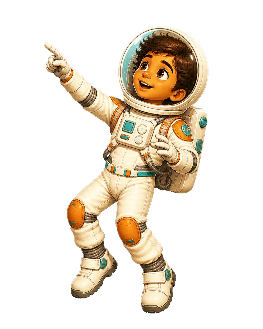 Ari pointing to Io's plume