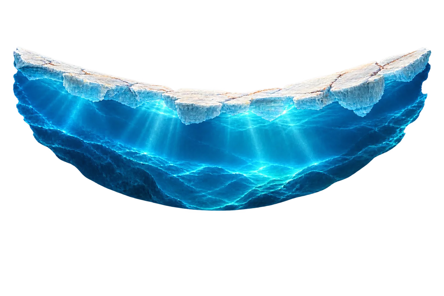 Explanatory view of water beneath Europa's ice