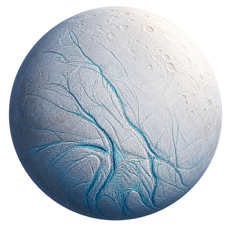 Bright icy Enceladus
