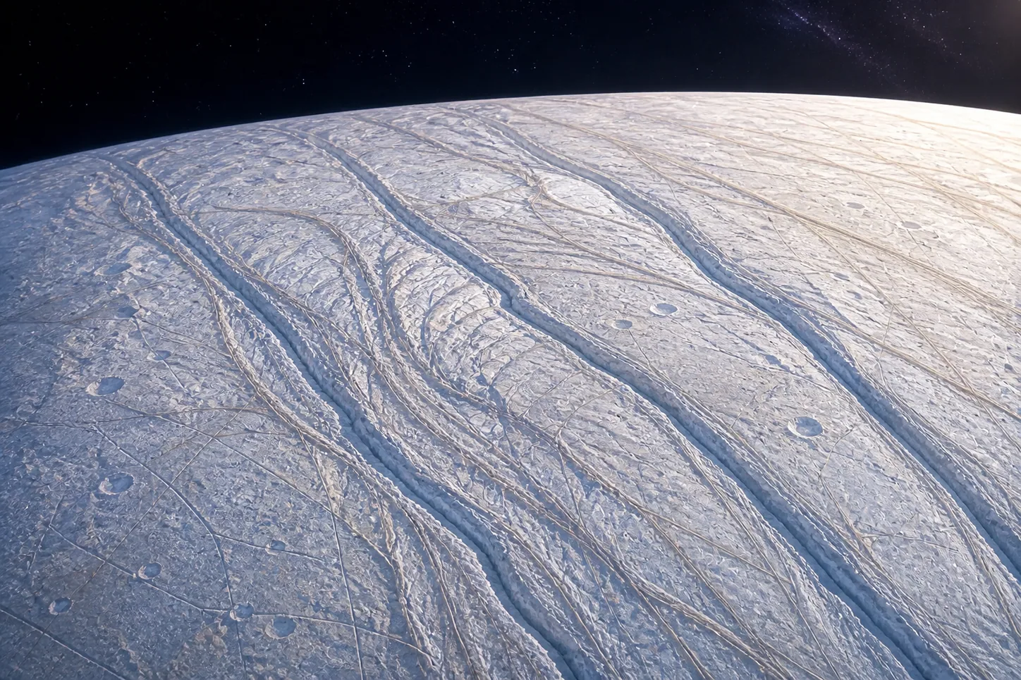 Close teaching view of Enceladus's south-polar fractures