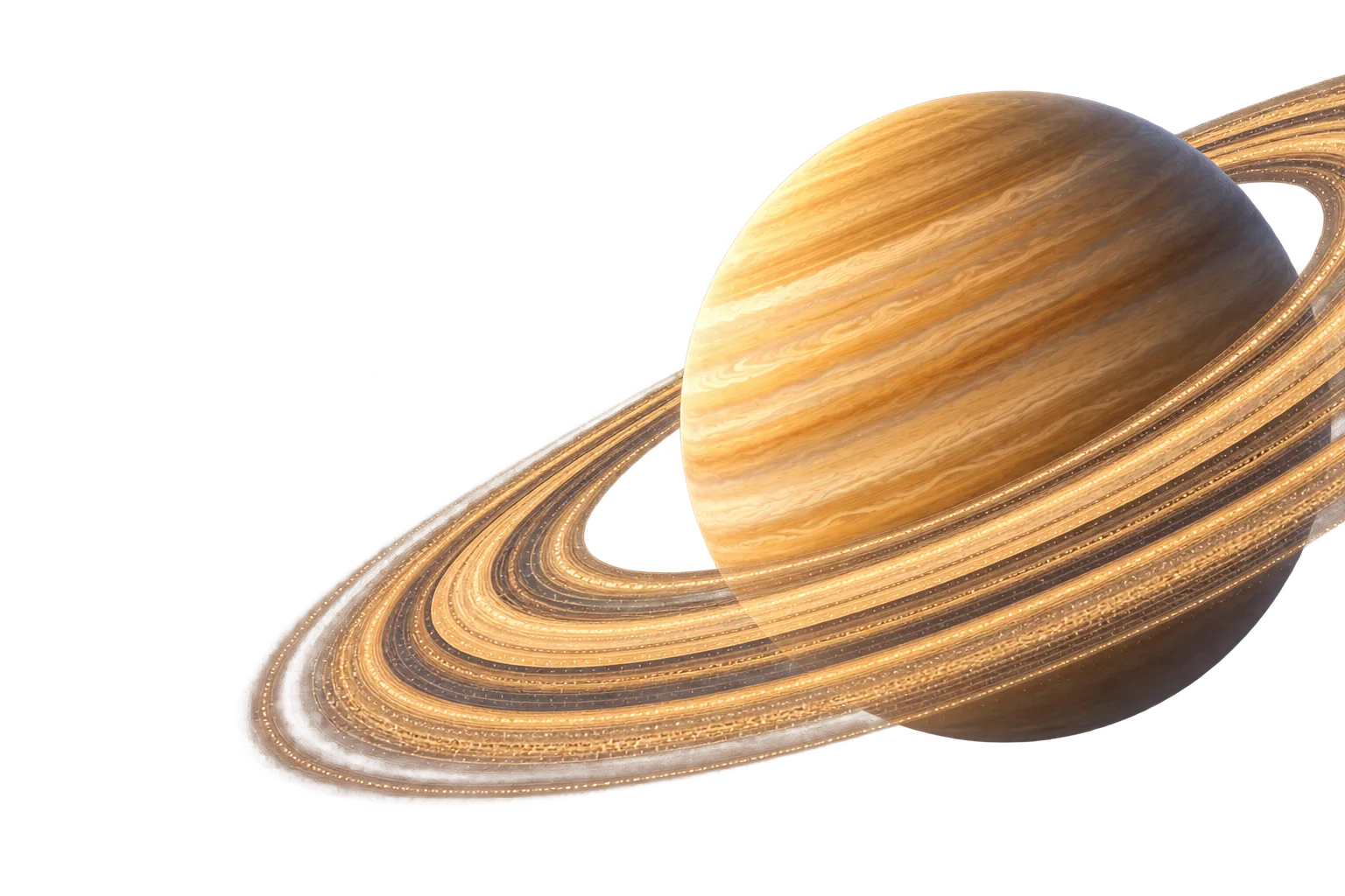 Saturn in the distance
