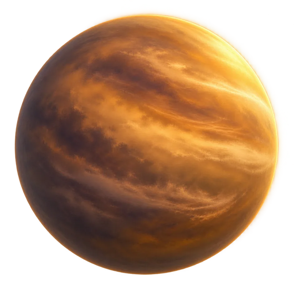 Titan wrapped in a thick orange atmosphere